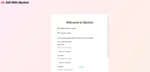 Myntra Signup process